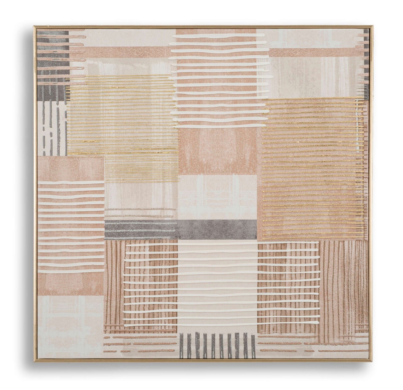 Tablou decorativ Lines With Frame -B, Mauro Ferretti, 60x60 cm, canvas/lemn de pin/plastic, multicolor - imagine 7